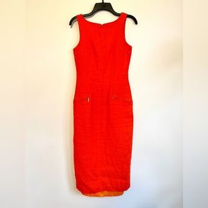 Vintage 70s Orange Dress with Pockets, Size 6